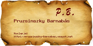 Pruzsinszky Barnabás névjegykártya